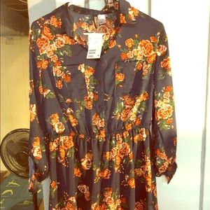 H&M floral satin dress